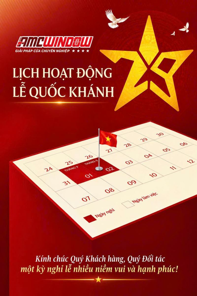 THÔNG BÁO LỊCH NGHỈ LỄ QUỐC KHÁNH 2/9/2026